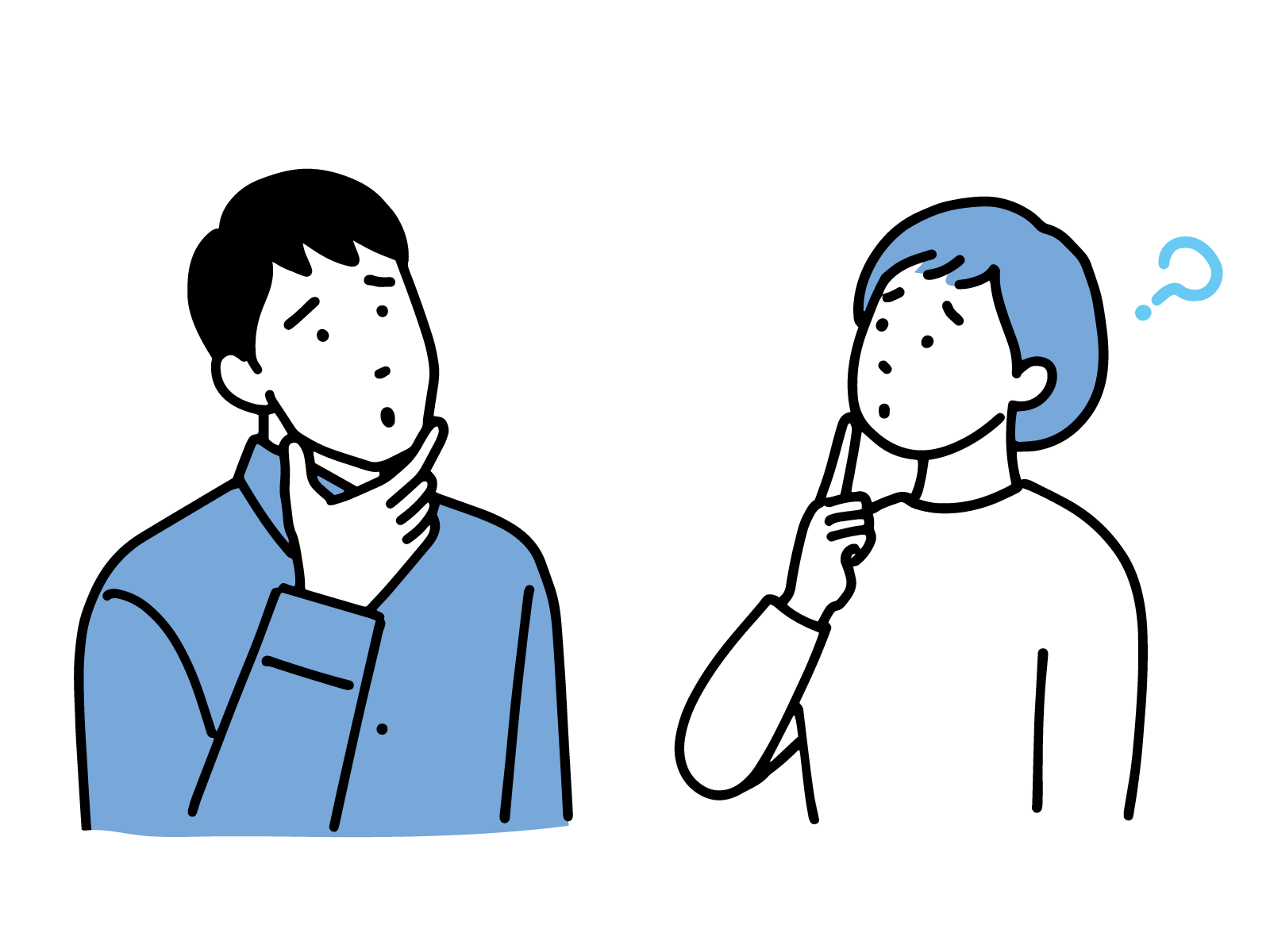 悩んでいる女性と男性